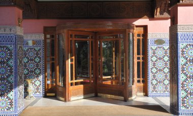 Oriental decorated entrance in Marrakech, Morocco clipart