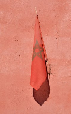 Moroccan flag on the wall clipart