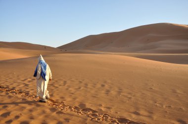 Bedouin in the Sahara desert clipart