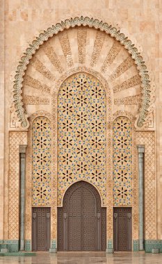 Detail of Hassan II Mosque in Casablanca Morocco clipart