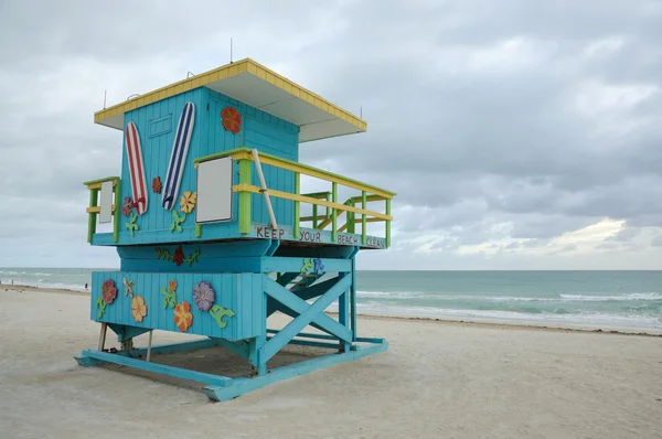 Torre de salva-vidas de praia sul de Miami — Fotografia de Stock