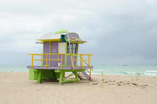 Lifeguard Tower at Miami South Beach — Stock Photo, Image