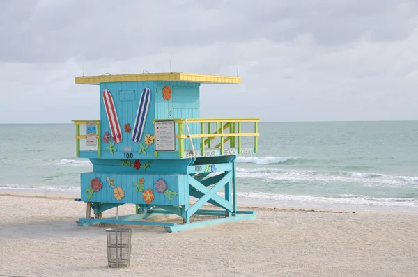 Miami south beach ratownik wieża, florida, Stany Zjednoczone Ameryki — Zdjęcie stockowe
