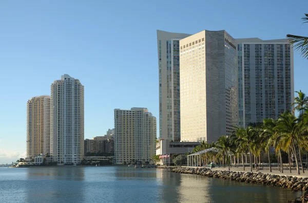 Bajside Ansicht der Innenstadt von Miami — Stockfoto