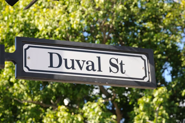 Znak ulicy Duval w key west, Floryda Klucze — Zdjęcie stockowe