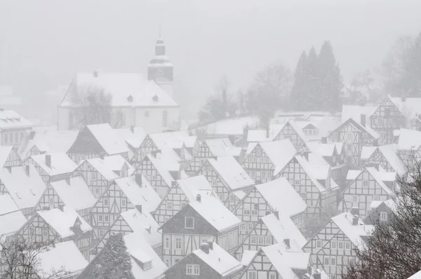Cidade alemã Freudenberg no inverno — Fotografia de Stock