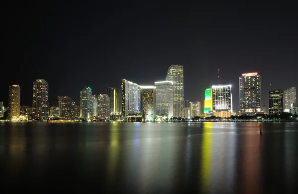 Miami downtown, gece, florida usa — Stok fotoğraf
