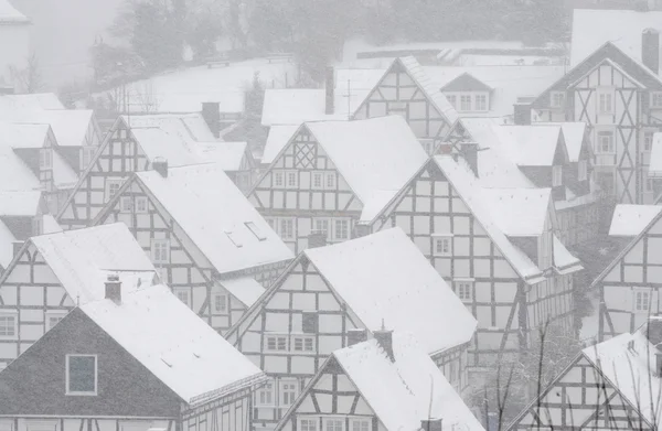 Traditionele halve houten huisjes in Duitsland — Stockfoto