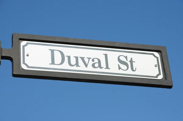 Duval straatnaambord in key west, florida keys — Stockfoto