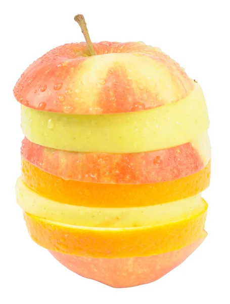 Jabłko mieszane na białym tle nad białym — Zdjęcie stockowe