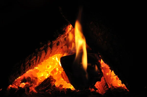 壁炉里的火 — 图库照片