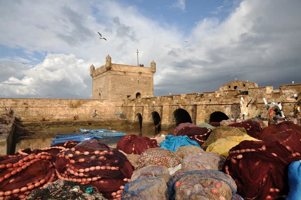 Redes de pesca en Essaouria, Marruecos — Foto de Stock