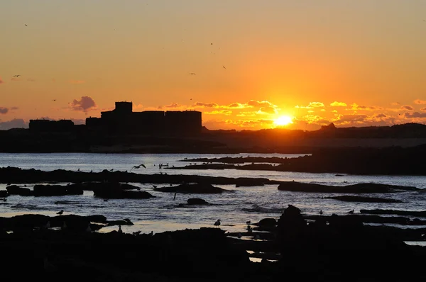 Puesta de sol en Essaouria, Marruecos África — Foto de Stock
