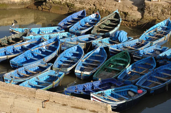 Fishing boats in the old port of Essaouria, Morocco — Stok fotoğraf