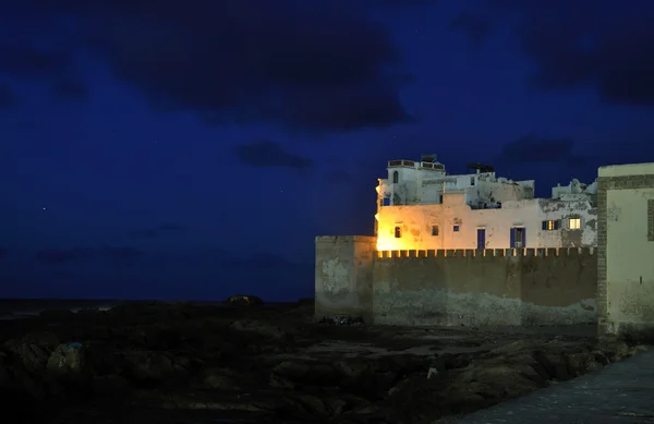 황혼, 모로코 아프리카에 essaouria의 성벽 — 스톡 사진