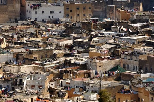 Luftaufnahme über der Medina von Fes, Marokko — Stockfoto