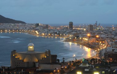 Las Palmas de Gran Canaria at dusk clipart