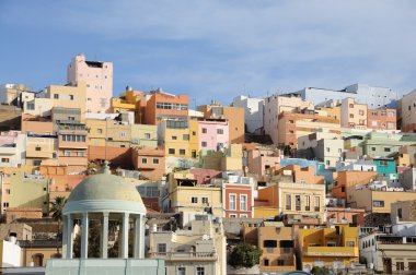 Colorful houses in Las Palmas de Gran Canaria, Spain clipart