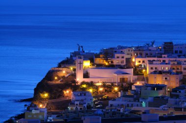 Town Morro Jable at night, Fuerteventura clipart