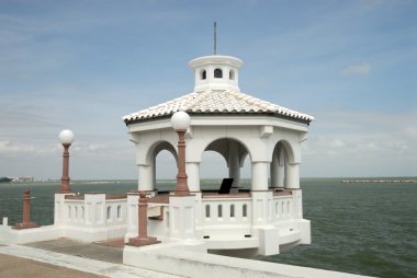 White pavilion on the promenade of Corpus Christi clipart