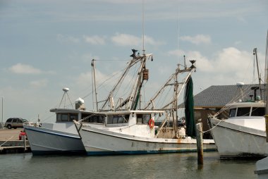 Fishing boats in Corpus Christi, Texas USA clipart