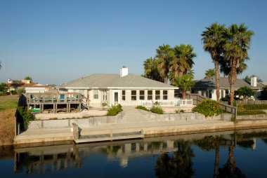 House waterside on Padre Island, southern Texas USA clipart