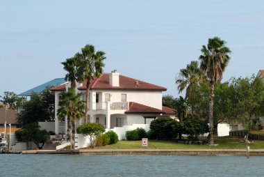 House waterside on Padre Island, Southern Texas, USA clipart