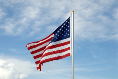 American state flag flying in the wind clipart