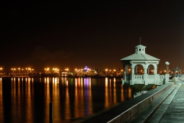 Promenade in Corpus Christi at night, Texas clipart