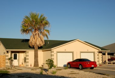 House and car in southern Texas clipart