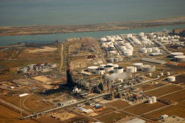 Aerial view of Refinery in Corpus Christi, Texas clipart