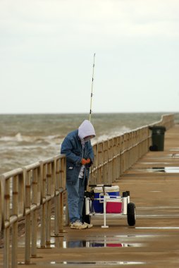 FIsherman on the pier clipart