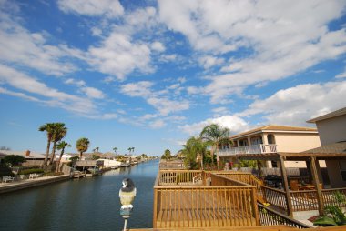 Houses waterside, Padre Island, Texas clipart