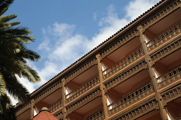 Wooden balconies in Gran Canaria — Stock Photo, Image