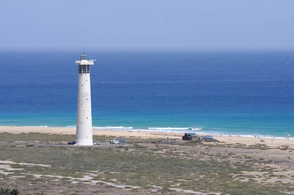 Deniz feneri jandia playa, fuerteventura — Stok fotoğraf
