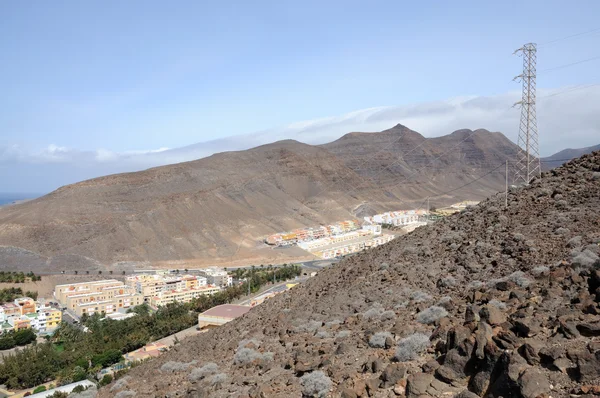 Pohled přes město morro jable, fuerteventura — Stock fotografie