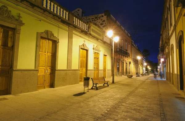 City street illuminated at night, Spain — Stock Photo, Image