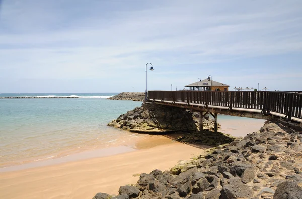 Pláže v caleta de fuste. Kanárské ostrova fuerteventura, Španělsko — Stock fotografie
