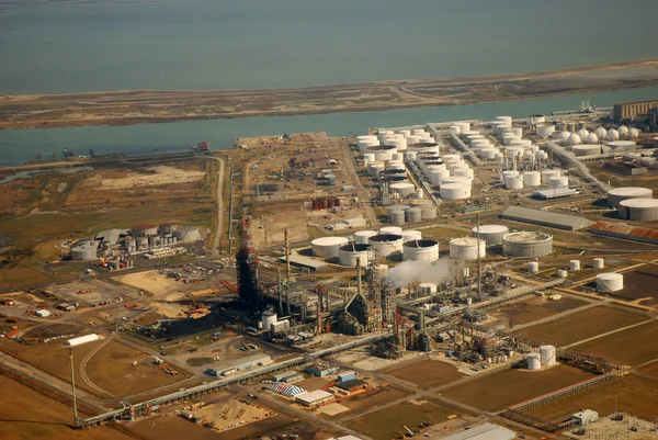 Vue aérienne de la raffinerie en Condado de Montgomery, Texas — Photo