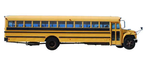 Ônibus escolar isolado sobre fundo branco — Fotografia de Stock