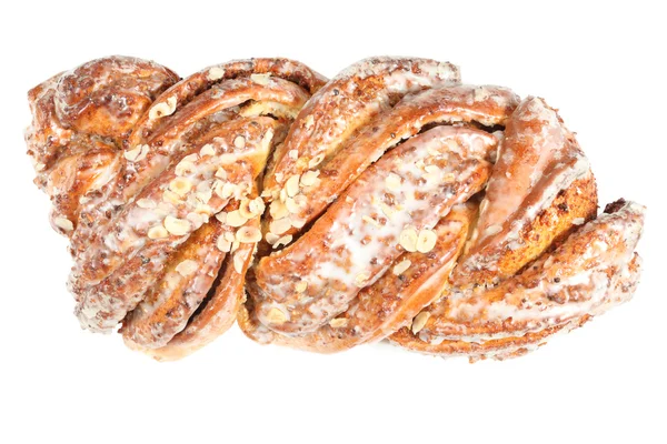 Traditional German nut cake isolated over white background — Stock Photo, Image