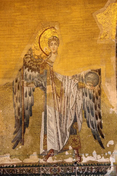 Ancient mosaic of an angel. Hagia Sophia Mosque, Istanbul — Stock Photo, Image