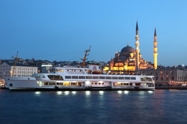 Ferry boat at Golden Horn in Istanbul, Turkey clipart