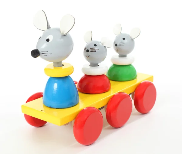 Brinquedo colorido de ratos sobre fundo branco — Fotografia de Stock