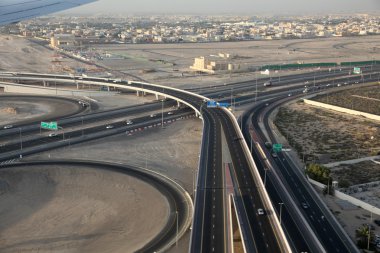 Highway junction in Dubai, United Arab Emirates clipart