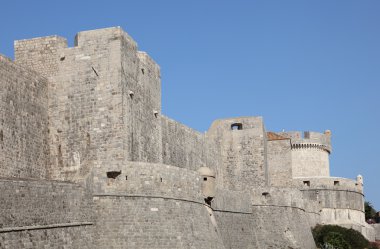 Fortified wall of the medieval town Dubrovnik, Croatia clipart