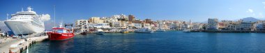 Agios nicolaos, greece, panorama clipart