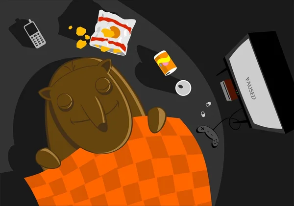 L'ours dort dans une tanière — Image vectorielle