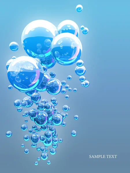 Анотація сині бульбашки — стокове фото