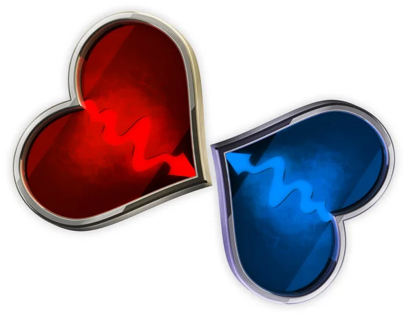 Dois corações — Fotografia de Stock